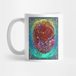 Phoenix Bird Engraving Surrealism Artwork Mug